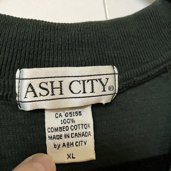 Vintage Ash City Sweater Vest Mens XL Green Combed Cotton Grandpa Academia - Picture 3 of 6